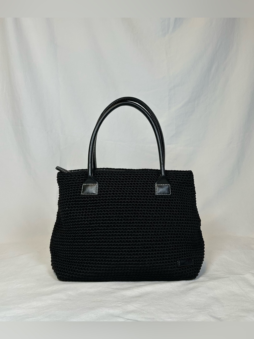 The Sak Black Crochet Elliot Lucca Satchel Handbag